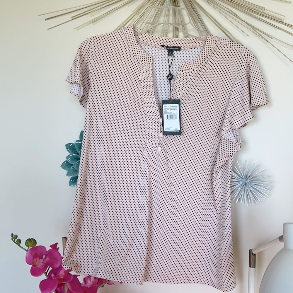 Adrianna Papell flutter sleeve blouse